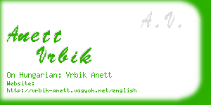anett vrbik business card